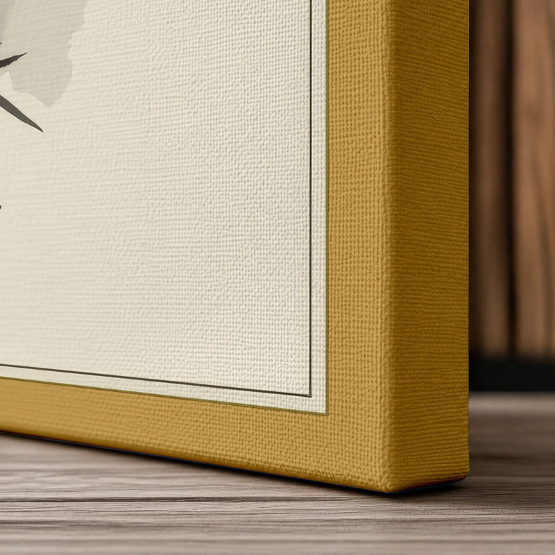 Bamboo in Mist Japandi - Wrapped Canvas, 18x12 - 45.7 x 30.5 cm, Ochre Border
