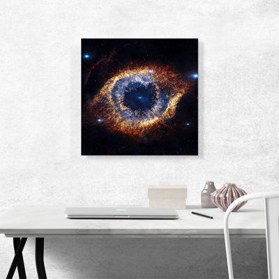 Helix Nebula Orange and Blue Hubble Telescope Ring NASA - Reproduction de photo sur toile tendue