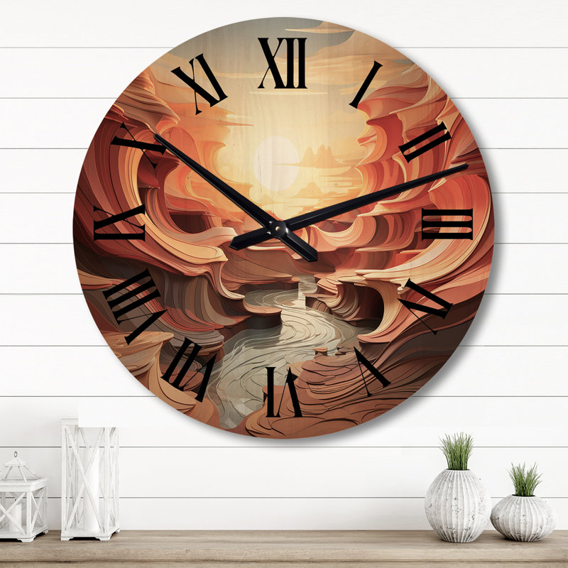 Horloge murale en bois massif Rousselle, Grand