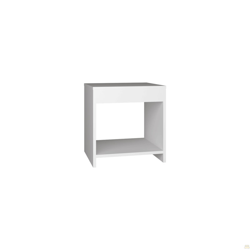 Table de chevet 16,5 "avec tablette ouverte, Blanc