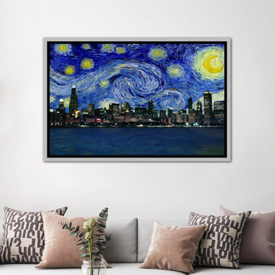 " Chicago, Illinois Starry Night Skyline "