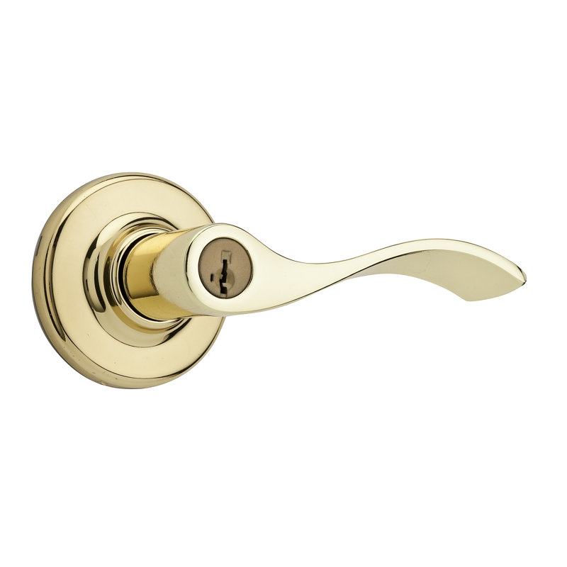Levier de porte de passage avec rosette rond et smartkey® Belmont, Laiton