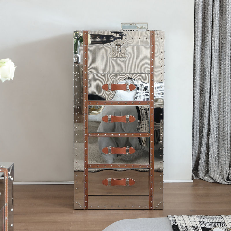 Commode 4 tiroirs avec miroir Carmila