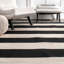Tapis noir / beige en coton Prisco-1395126728