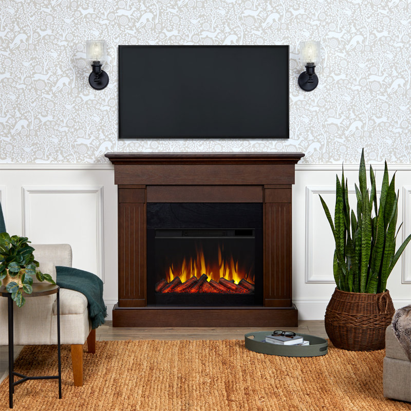Crawford 47" Slim Electric Fireplace by Real Flame, Chestnut Oak