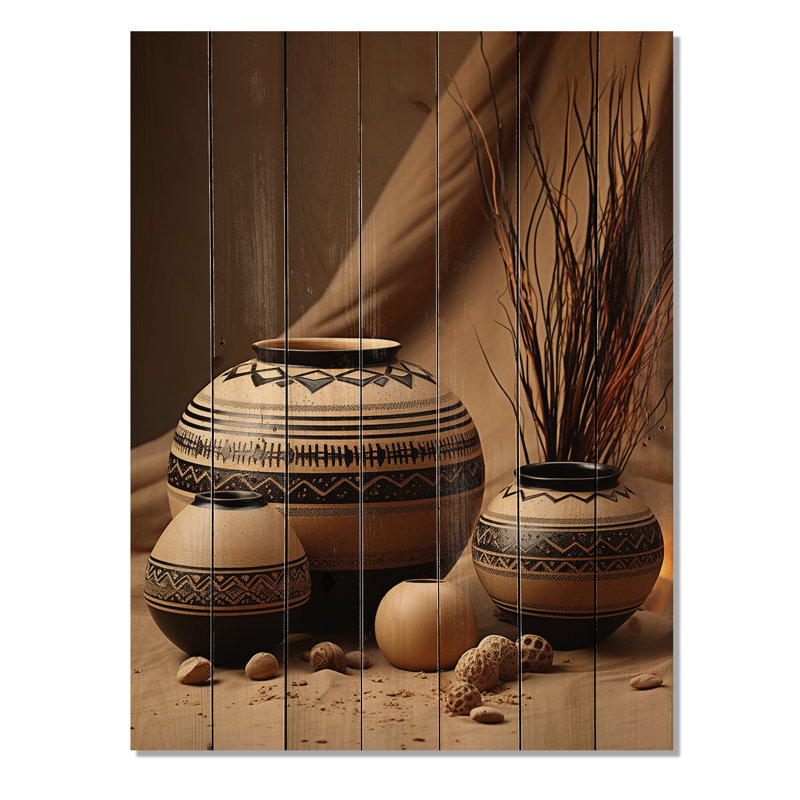 Native Art Pottery Serenity II sur impression sur bois, H 40 po x l 30 po x P 0,78 po