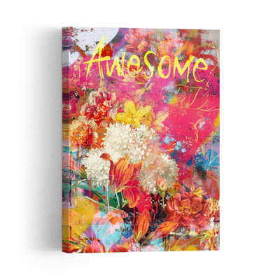 Superbe affiche murale abstraite et colorée de graffitis floraux inspirés de la nature