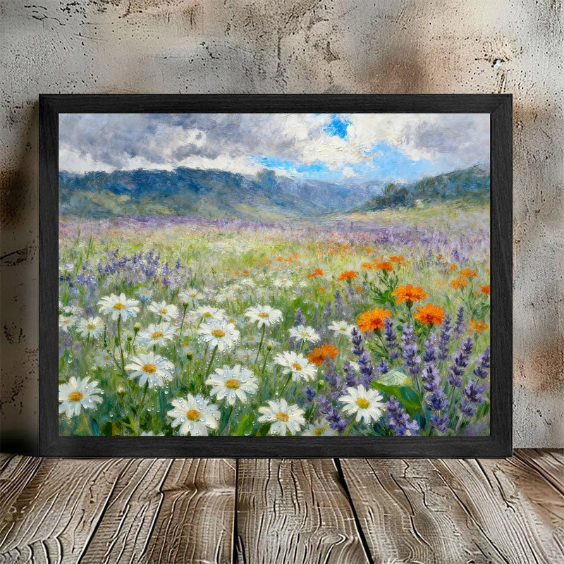 «Black», impression encadrée, impression de paysage de fleurs sauvages, H 17 po x l 13 po
