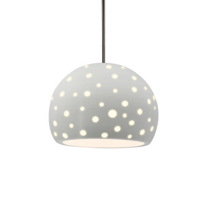 Luminaire suspendu 1 lumière Dimartino - Rosé brillant - Nickel brossé - l 12,25 po x H 9,25 po - DEL dédiée - Tige rigide