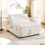 Convertible Bed With High Density Sponge - Space Saving White Linen 41 Side Pocket Efficient For Small Rooms