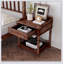 Table de chevet de style rétro avec tiroir et tablette ouverte pour chambre à coucher, table de chevet avec pieds tournés et poignée en métal-134466551