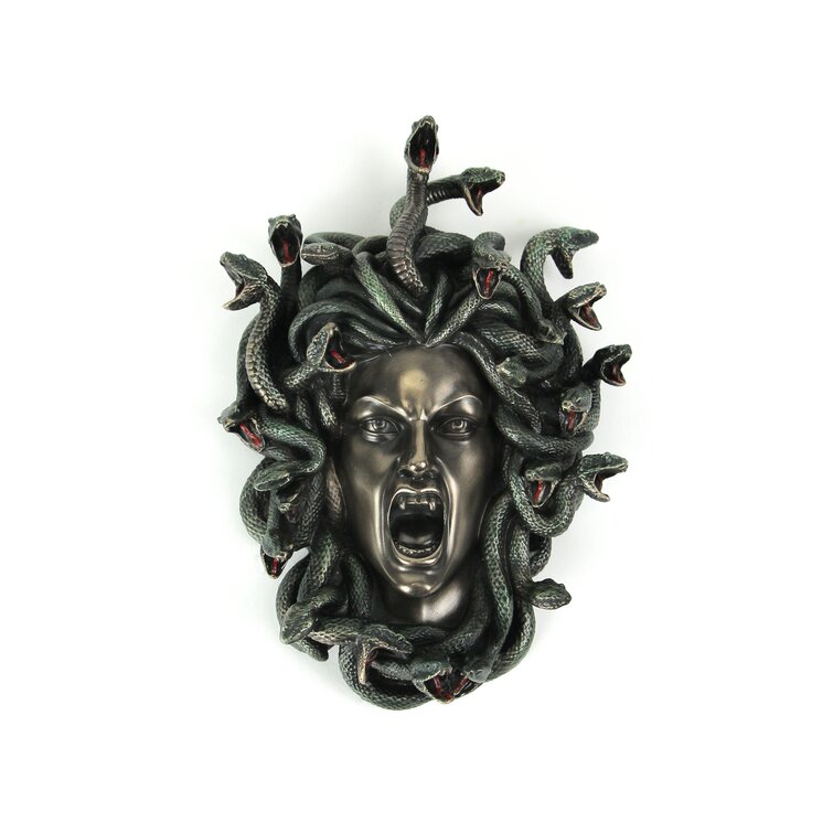 Ebros Greek Mythology Gorgon Goddess Medusa Head with Hair of Snakes Wall  Decor 