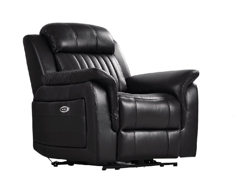 Cenaida Genuine Leather Electric Power Recliner Armchair, Black