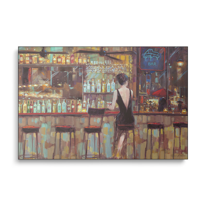 Reproduction d'art sur toile en métal «Steelpix Elegant In Black» par Ruane Manning