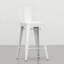 24 tabourets de comptoir en métal de 24 po 2, blanc vieilli, structure stable, pour la zone de bar de 2 tabourets, pouces, dossier et repose-pieds incurvés, entrejambe, pieds de cuisine et clou