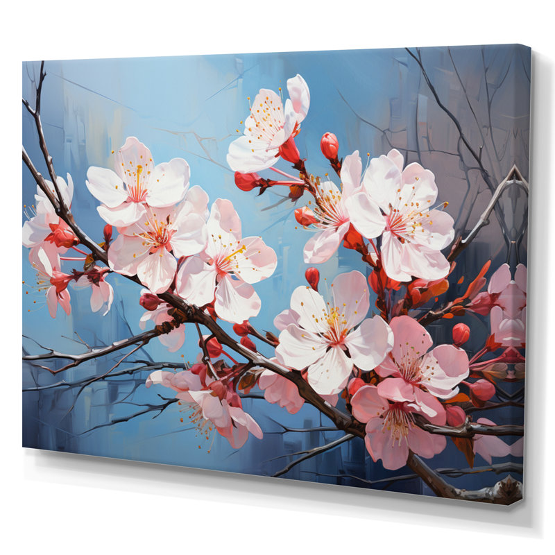 «Apple Blossom Expressionist Burst III», reproduction d'art sur toile, Toile tendue, H 12 po x l 20 po x P 1 po