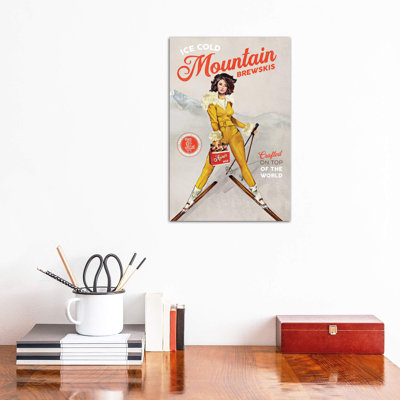 Apres Ski Mountain Brewski 1 Piece Wrapped Canvas Wall Art