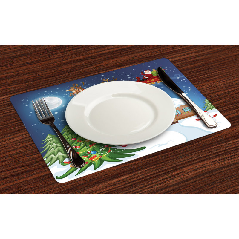 Sharyn Christmas Santa with Rudolf Placemat
