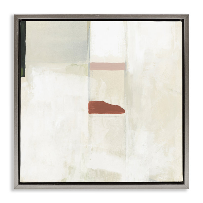 «Abstract with Terracotta Accent Floater», art mural sur toile par June Erica Vess, Cadre flottant gris lustré