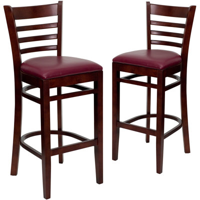 Prompton Vertical Slat Back Wooden Restaurant Barstool
