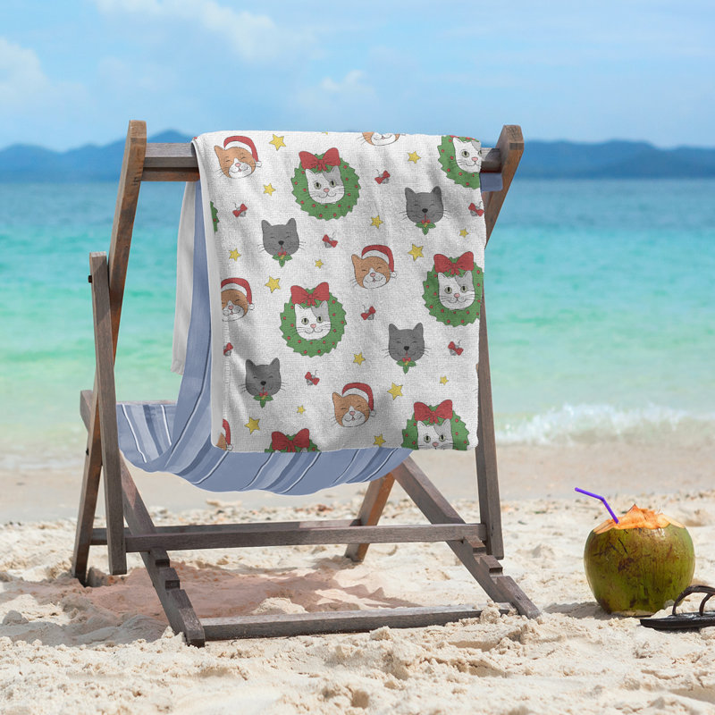 Beach Towel, White, Microfiber