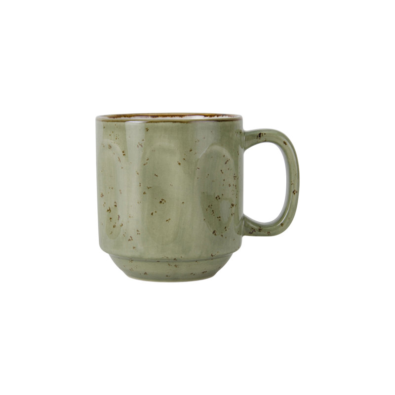 Artisan Geode Porcelain Coffee Mug, Green