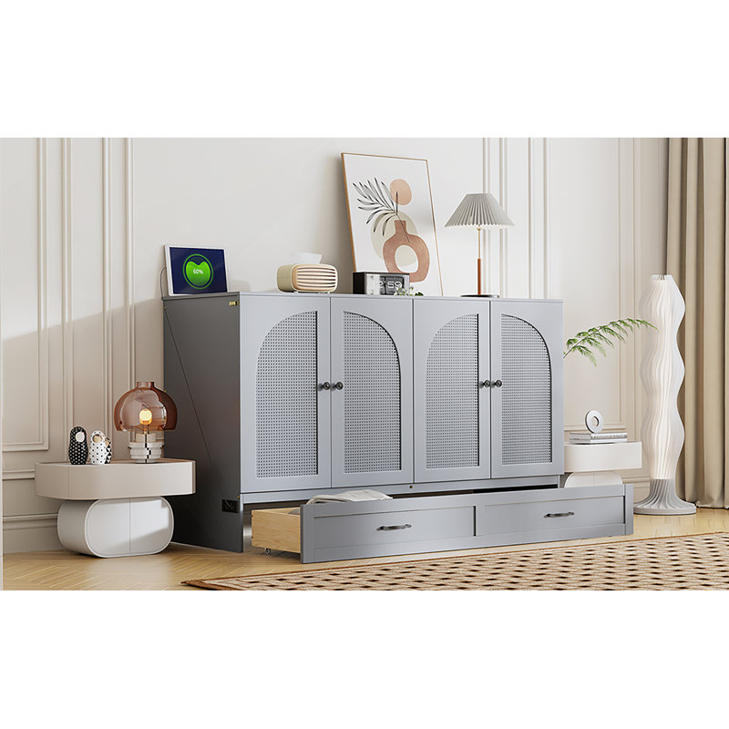 Lit escamotable avec tiroirs de rangement Murphy, Grey