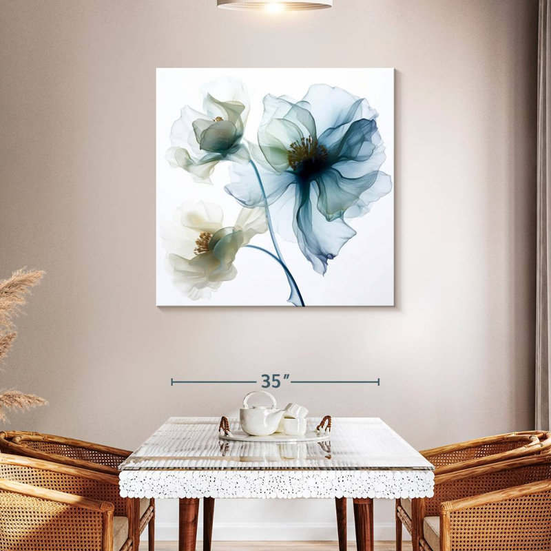 Harnek translucide fleurs de pavot bleues I, H 39 po x l 39 po
