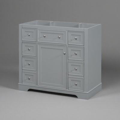 Bathroom Vanity Without Sink, Cabinet Base Only, One Cabinet And Six Drawers