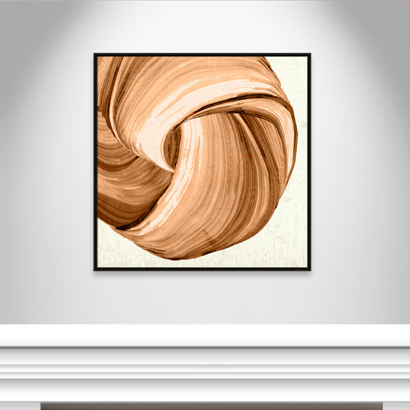 Impression orange Tango II par Casa Fine Arts, L 37,5 po x H 37,5 po, Toile avec cadre, Flottant espresso