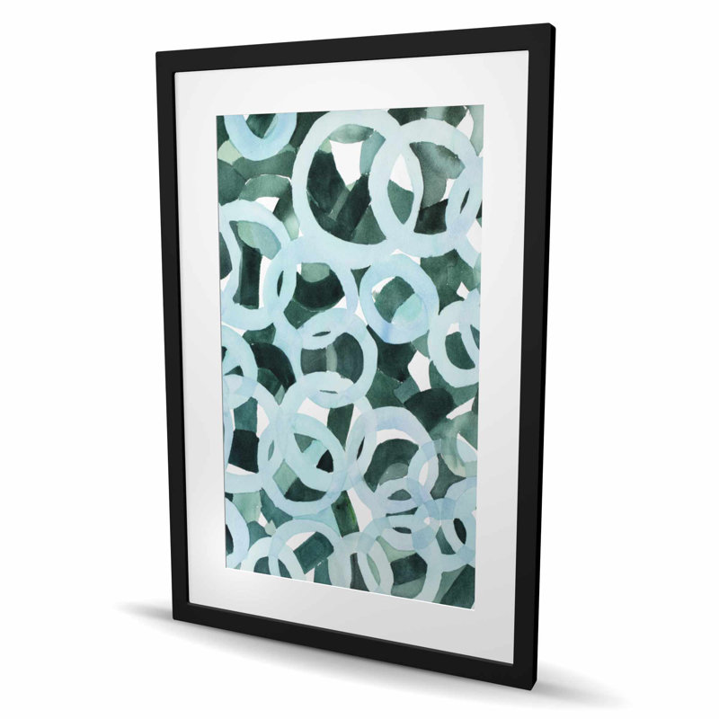 Abstract Circles - Neo Mint, reproduction encadrée pour la décoration intérieure