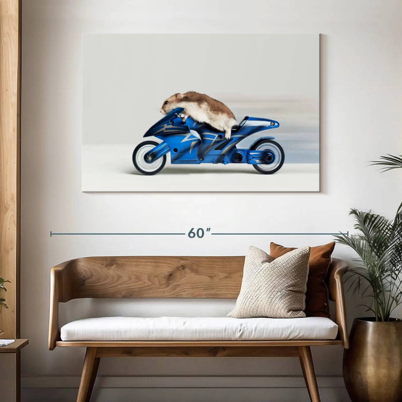 Ketti Hamster On A Toy Motorcycle, 32" H x 48" W