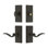 Grandeur Carre Short Plate Entry Set with Bellagio Lever in Satin Nickel