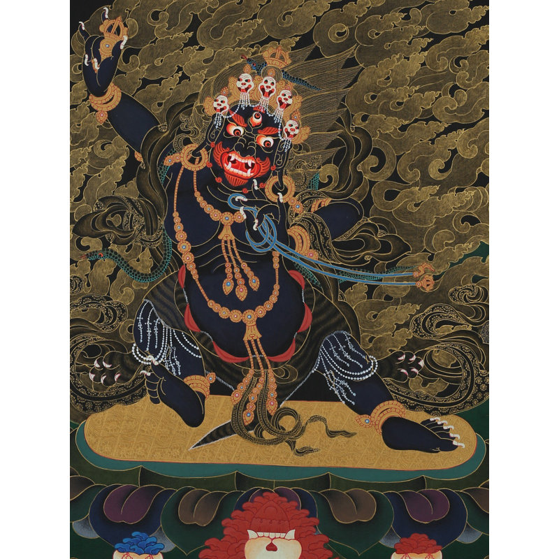 Vajrapani tibétain noir Thangka