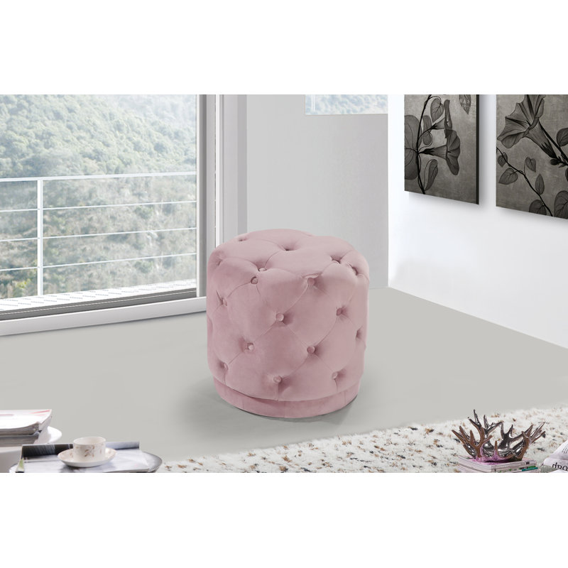 Repose-pieds de 18 po Olivios, Velours rose