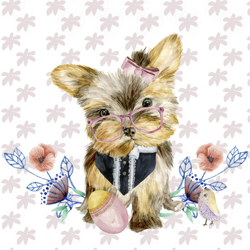 Easter Pups IV - Wrapped Canvas Print, 91cm H x 91cm W
