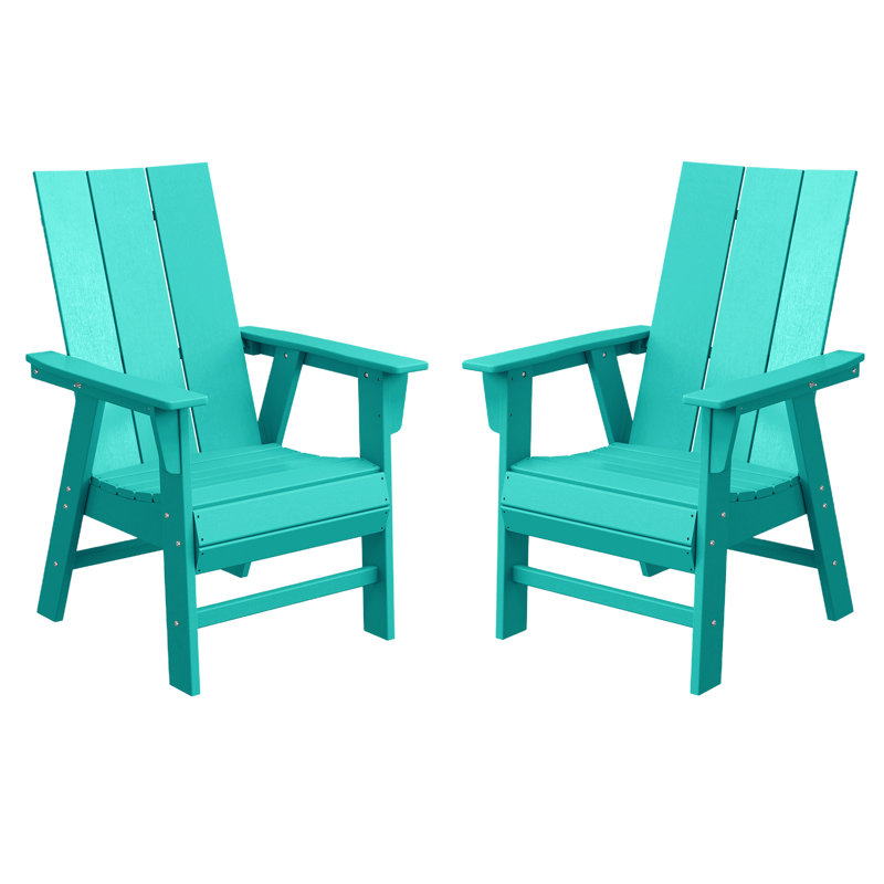 Ensemble de 2 chaises Adirondack Modern Curveback, Teal