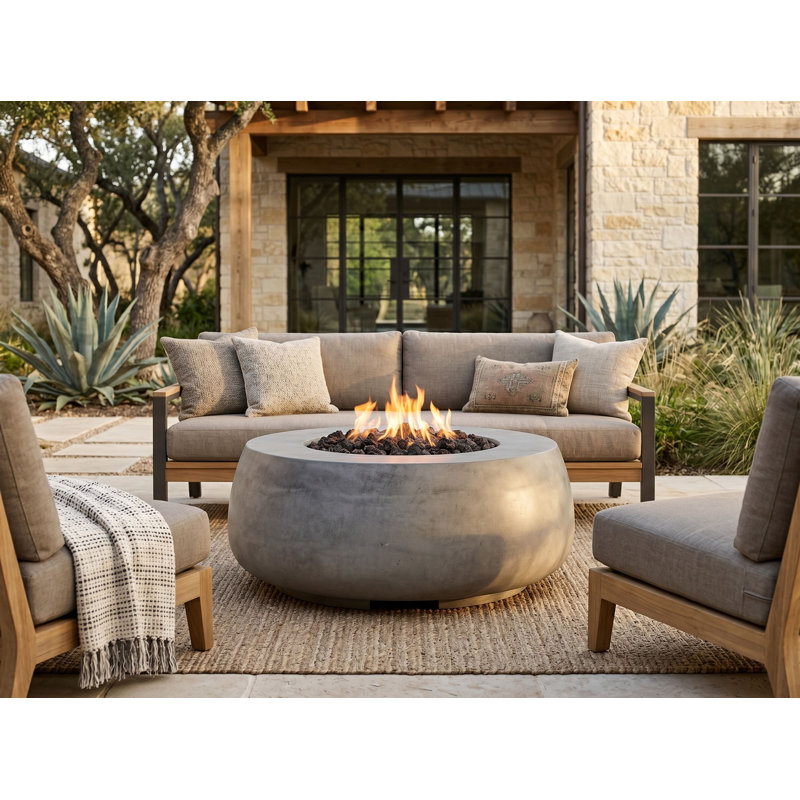 Pewter Gray Outdoor Fire Bowl, Propane