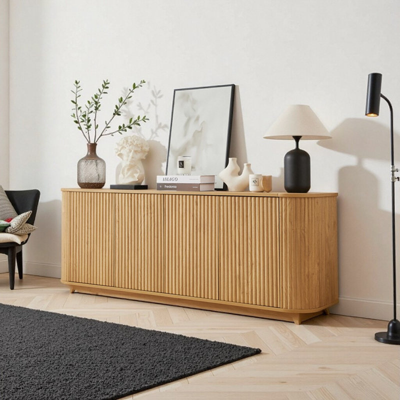 Armoire-buffet pour meuble télé 64 po, Natural