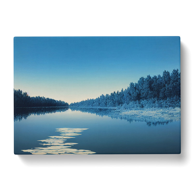 Winter Forest Lake - Wrapped Canvas, 50cm H x 76cm W x 3cm D