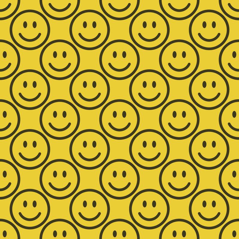 Seamless Emoji Pattern - Wrapped Canvas Print, 30cm H x 30cm W x 3.8cm D