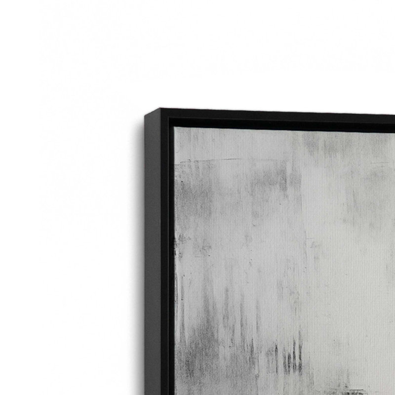 Silent White I Canvas Print, Satin Black Framed, 32.75" H x 48.75" W x 1.75" D