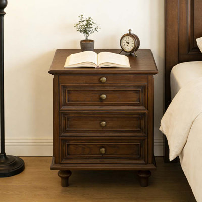 Tables de chevet avec 4 tiroirs, table de bout avec rangement en bois et tablette cachée