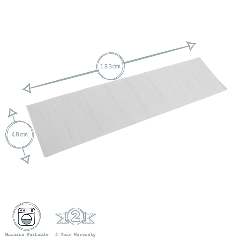 Nicola Spring - Ribbed Cotton Placemats with Table Runner, Grey