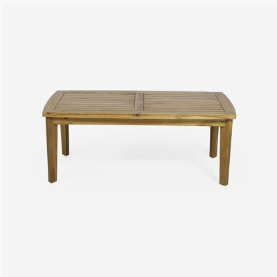 Outdoor Acacia Wood Rectangular Coffee Table, Teak, 43.25" W x 23.50" D x 17.00" H
