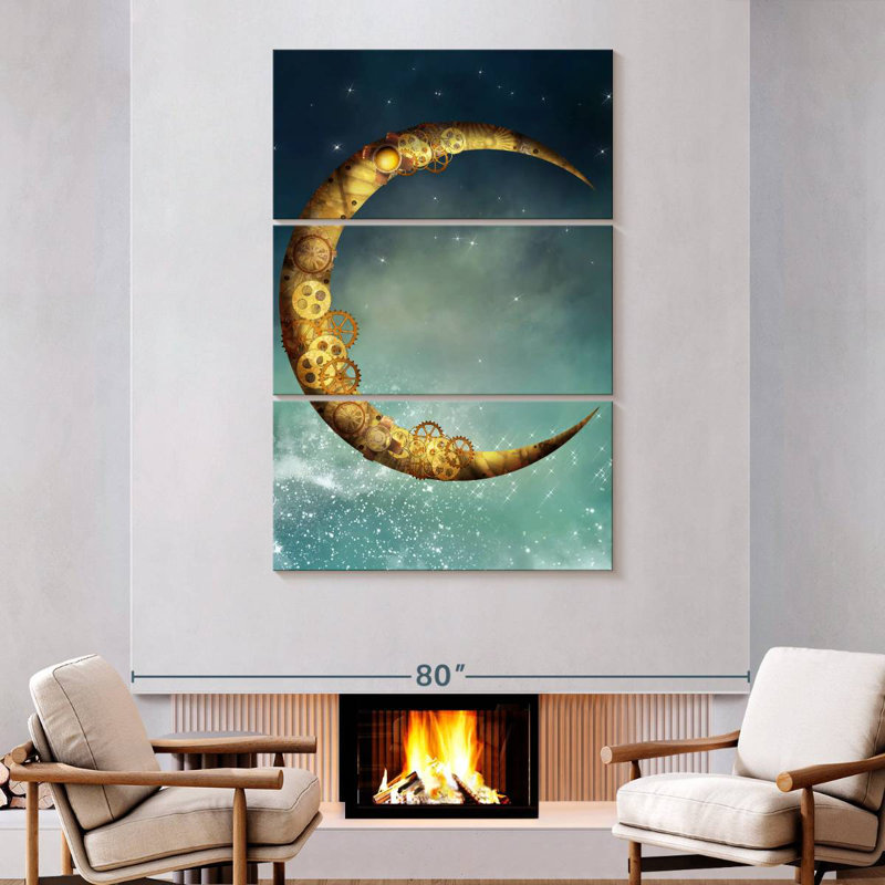 Oberle Steampunk Moon, 74" H x 48" W