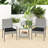  3 Pieces Patio Furniture Set PE Rattan Porch Chairs w/ 2-Tier Table Black-672592322