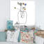 Composition avec bouquet floral minimaliste VI - Impression sur toile-67463694-67463693
