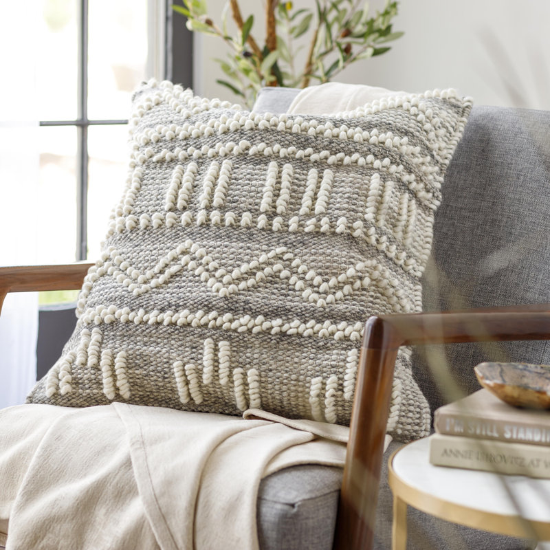 Housse et insert de coussin carré Reni, H 18 po x l 18 po, Polyester / Bourre en polyester