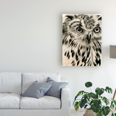 " Wrapped Canvas Wall Art - Jennifer Paxton Parker 'Charcoal Owl I' Wall Art For Living Room, Bedroom, Or Office Décor - 24x32 " by Jennifer Paxton Parker Painting Print